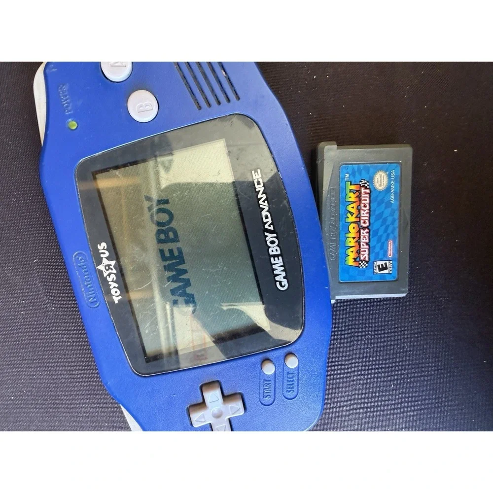 Nintendo Game Boy Advance Blue Toys R Us Edition Powers On Mario Kart Game